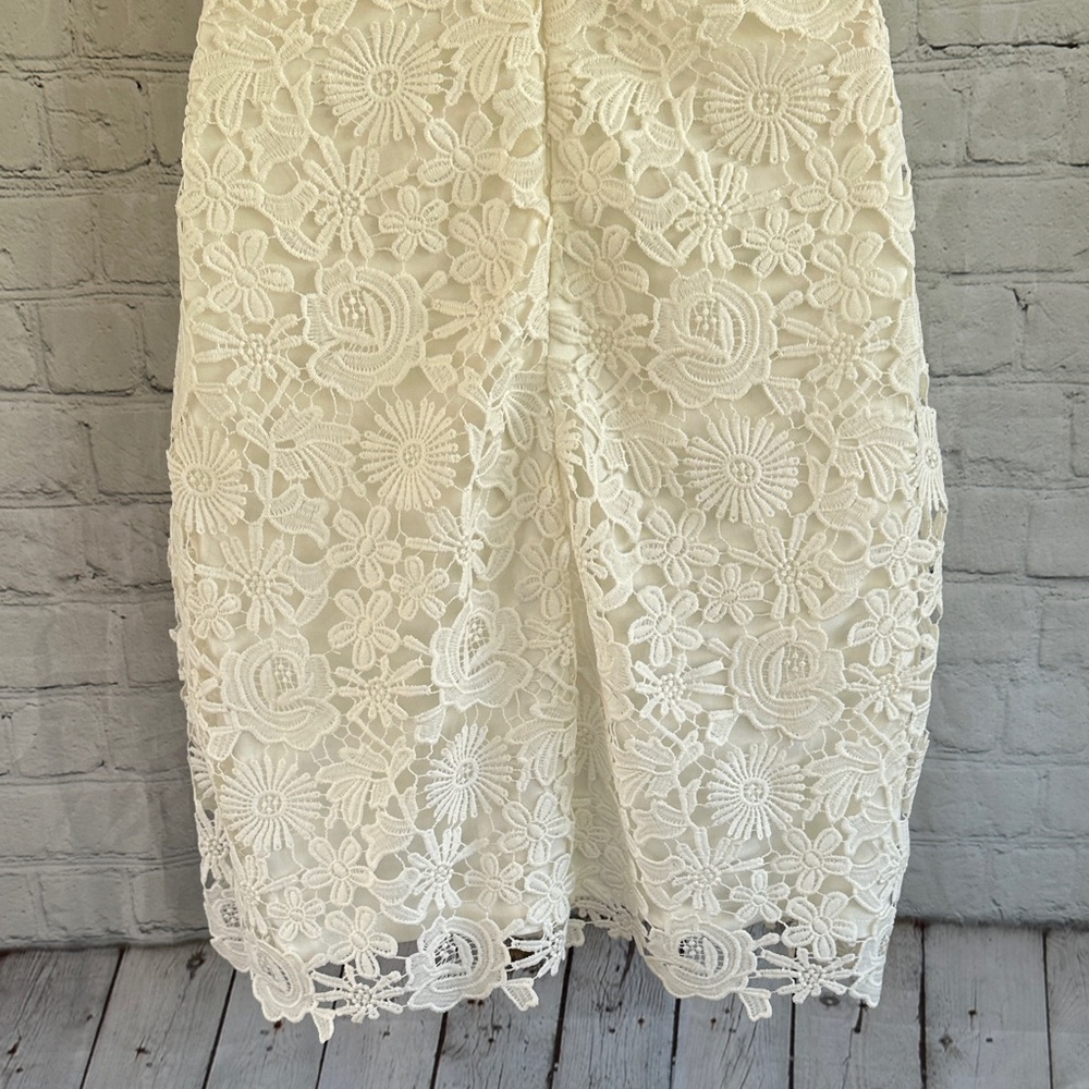 Lulu's White Lace Halter Sheath Dress - Picture 8 of 10